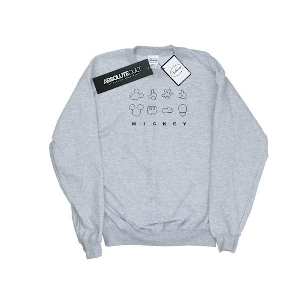 Disney Herr Mickey Mouse Dekonstruerad Sweatshirt XL Sports Grå Sports Grey XL