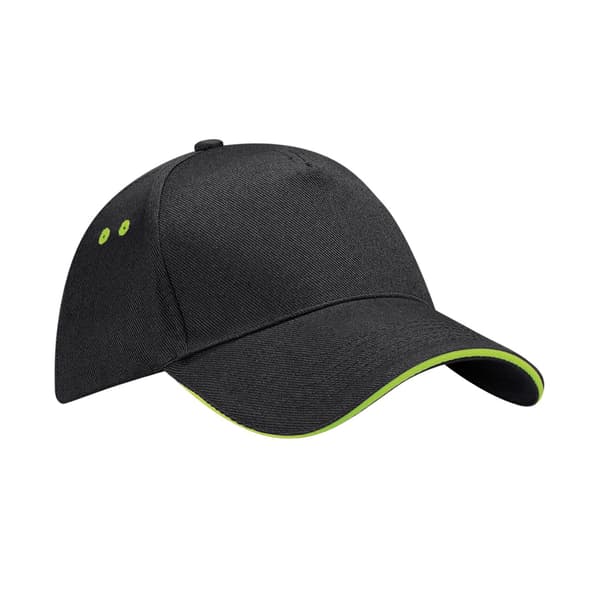 Beechfield 5 Panel Sandwich Peak Baseball Cap One Size Vit/Fr White/French Navy One Size