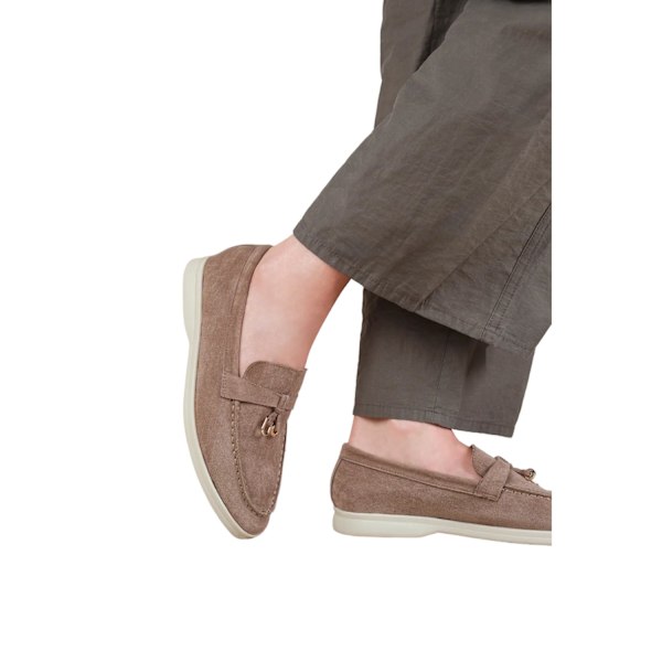 Where's That From Dam/Damer Pegasus Charm Faux Suede Slip-o Khaki 5 UK Wide
