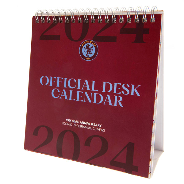 Aston Villa FC 2024 Desktop Calendar One Size Blå/Claret Röd Blue/Claret Red One Size