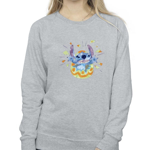 Disney Dam/Kvinnor Lilo & Stitch Cracking Egg Sweatshirt L Sp Sports Grey L