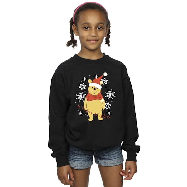 Disney Girls Winnie The Pooh Winter Wishes Sweatshirt 12-13 År Black 12-13 Years