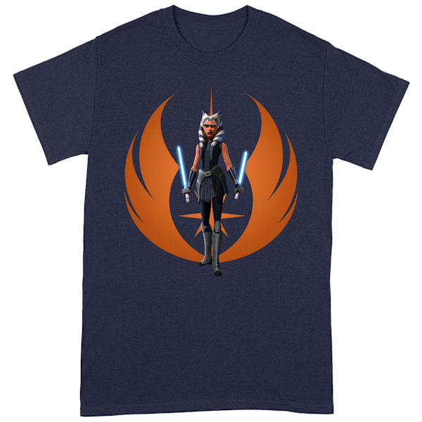 Star Wars: The Clone Wars Unisex Vuxen Ahsoka Rebel Pose T-Shir Navy/Orange L