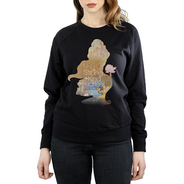 Disney Princess Dam/Damer Belle Fylld Silhuett Sweatshirt Black XXL