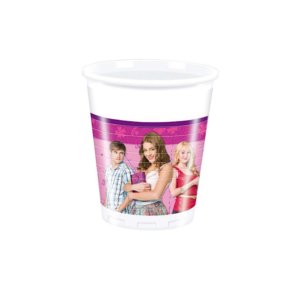 Violetta Plast 200ml Partymugg (8-pack) One Size Rosa/Vit Pink/White One Size