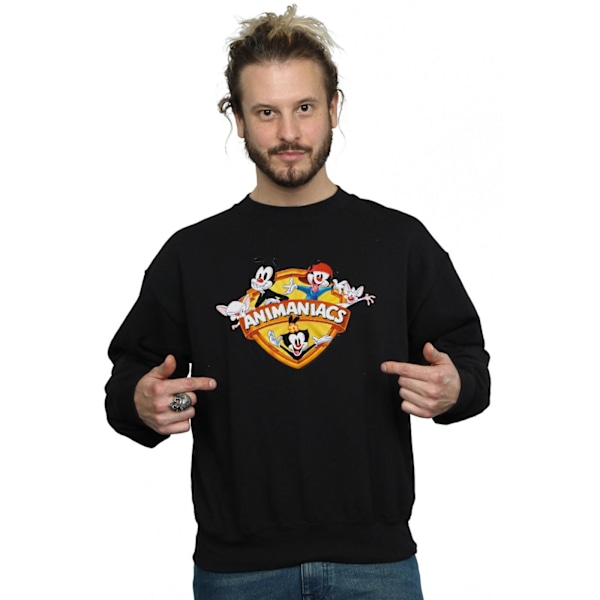 Animaniacs Mens Group Shield Sweatshirt 4XL Svart Black 4XL