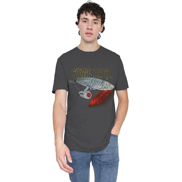 Star Trek Unisex Vuxen Enterprise Retro T-Shirt L Gråmelerad Charcoal L