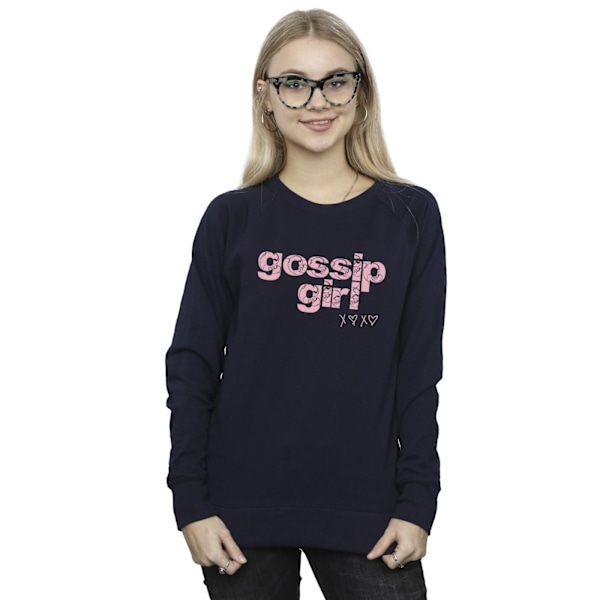 Gossip Girl Dam/Damer Swirl Logo Sweatshirt XXL Marinblå Navy Blue XXL