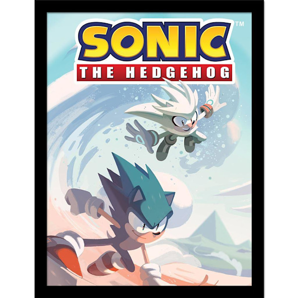 Sonic The Hedgehog Wave Inramad Poster 40cm x 30cm Flerfärgad Multicoloured 40cm x 30cm