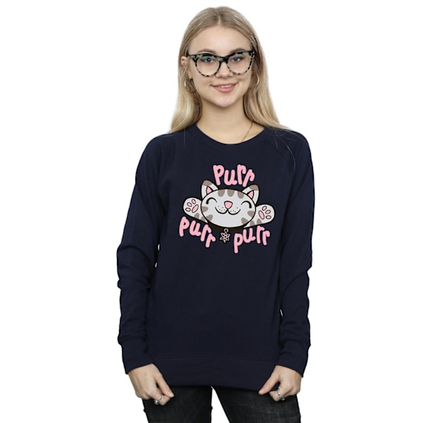 Big Bang Theory Dam/Kvinnor Mjuk Kitty Purr Sweatshirt S Marinblå Navy Blue S