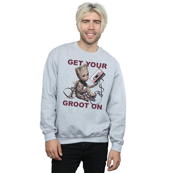 Marvel Mens Guardians Of The Galaxy Get Your Groot On Sweatshirt Sports Grey L