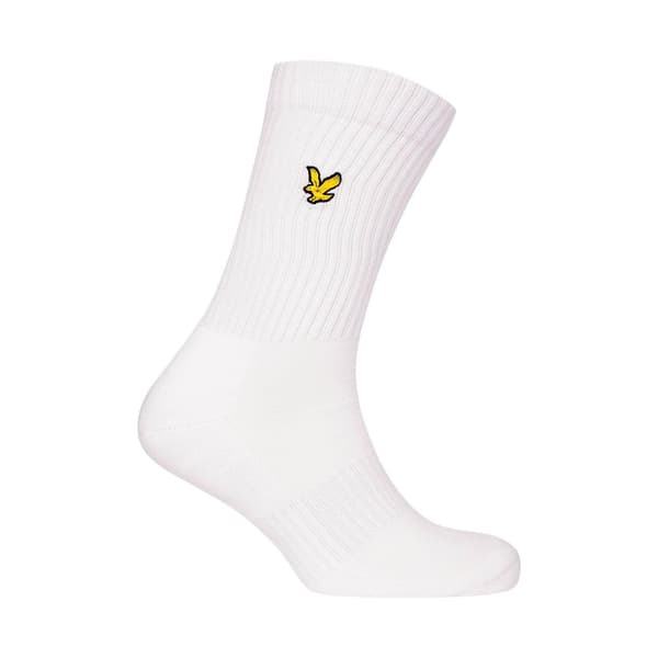 Lyle & Scott Herrstrumpor med broderad logotyp (3-pack) 7 UK Bright White 7 UK