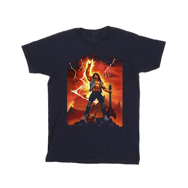 Netflix Stranger Things Hell Guitar T-shirt XXL Marinblå Navy Blue XXL