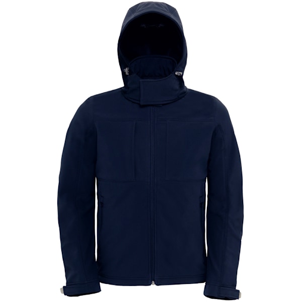 B&C Herr Huvtröja Softshell Andningsbar, Vattentät & Vindtät Ja Navy Blue 2XL