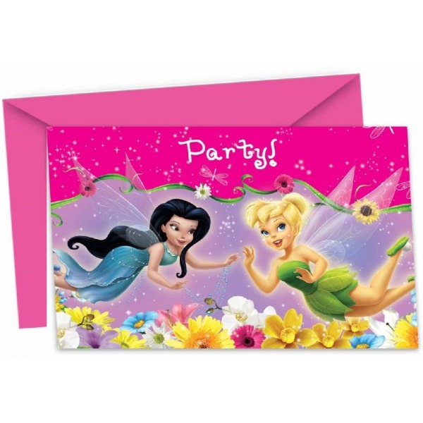 Disney Fairies Springtime Invitations (paket med 6) One Size Mult Multicoloured One Size