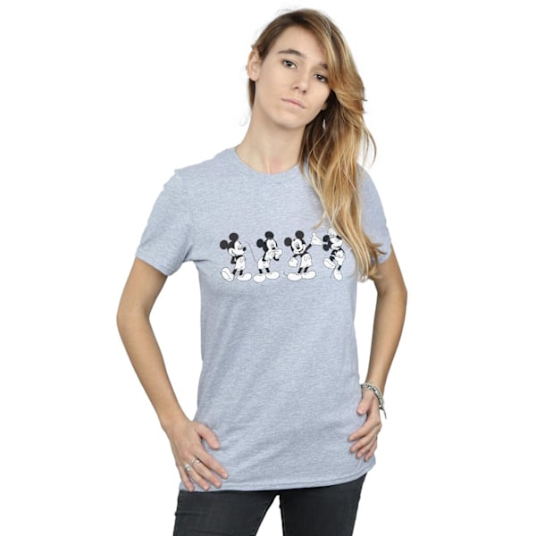 Disney Dam/Damer Mickey Mouse Fyra Känslor Bomull Pojkvän Sports Grey 3XL