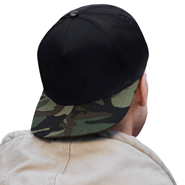 Beechfield Camouflage Retro Snapback Cap One Size Svart/ Jungle Black/ Jungle Camo One Size
