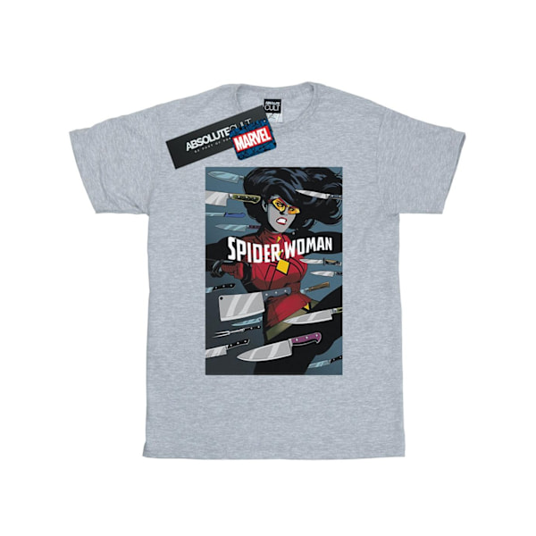 Marvel Girls Spider-Woman Cover Bomull T-shirt 7-8 år Sport Sports Grey 7-8 Years