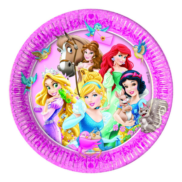 Disney Princess Pappersdjur Festtallrikar One Size Flerfärgad Multicoloured One Size