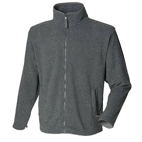 Henbury Herr Microfleece Anti-Pill Jacka S Charcoal Marl (Marl-effekt) Charcoal Marl (Marl effect) S