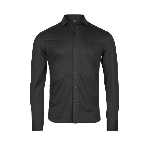 Tee Jays Stretch långärmad aktiv skjorta för män L Svart Black L