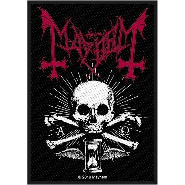 Mayhem Alpha Omega Daemon vävd patch One Size Svart/Röd/Vit Black/Red/White One Size