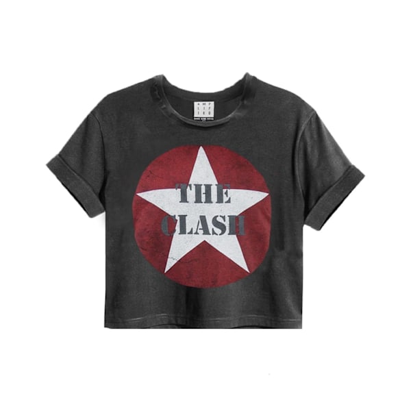 Amplified Womens/Ladies The Clash Logo Crop Top XL Charcoal Charcoal XL