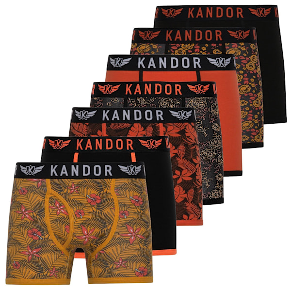 Kandor Herr Florid Boxer Shorts (7-pack) M Gul Yellow M