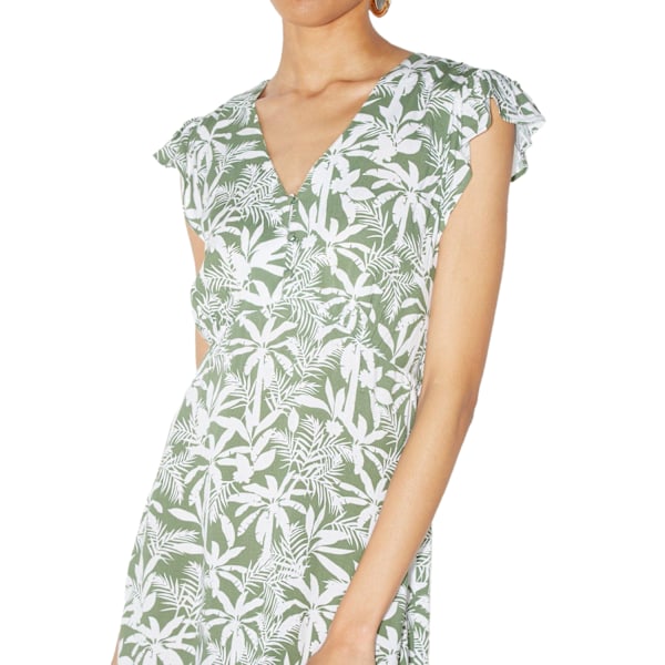 Dorothy Perkins Dam/Kvinnor Safari Knappdetalj Petite Volang Green 6 UK