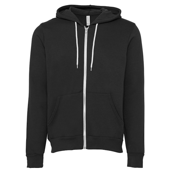 Canvas Unisex Dragkedja Polycotton Fleece Tröja med Huva / Luva DTG Grey 2XL