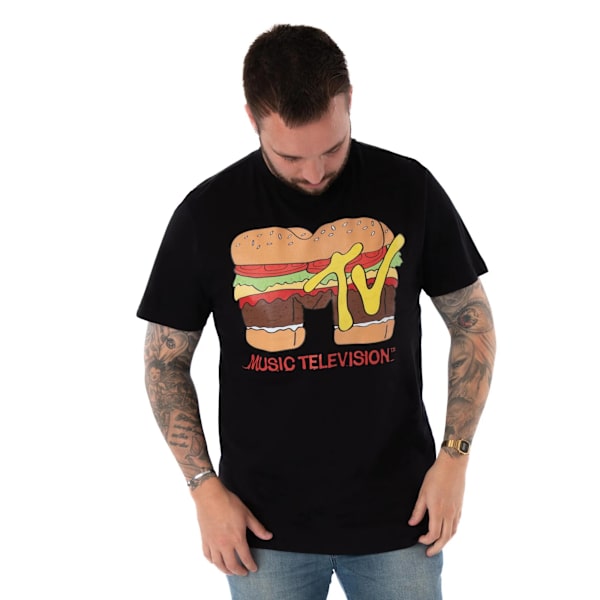 MTV Mens Burger Kortärmad T-shirt L Svart Black L