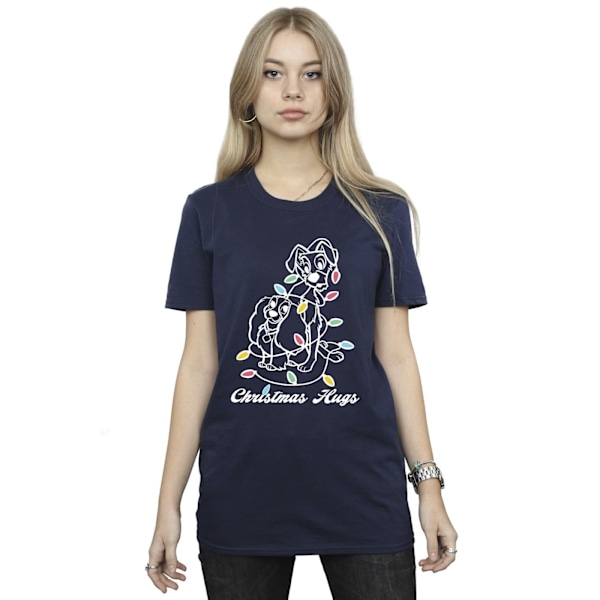 Disney Dam/Kvinnor Lady Och Lufsen Julkramar Bomull B Navy Blue XL