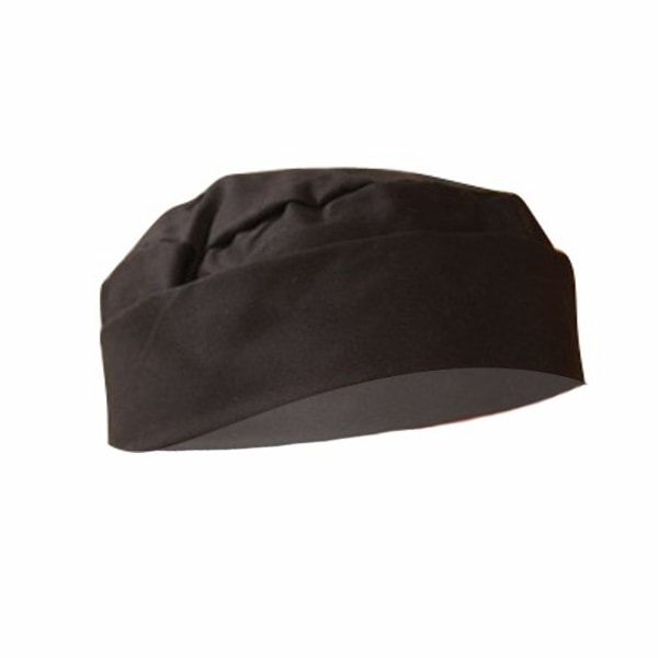 Dennys Herr Black Skull Cap / Chefswear (Pack of 2) S Black Black S