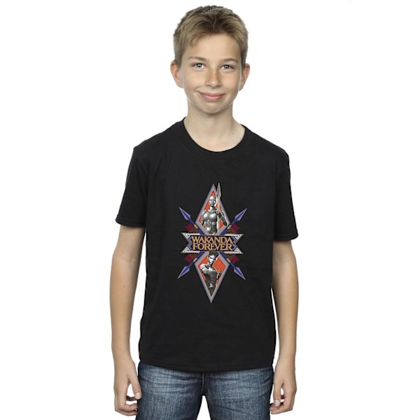 Marvel Boys Wakanda Forever Tribal Spear Chest T-Shirt 3-4 år Black 3-4 Years