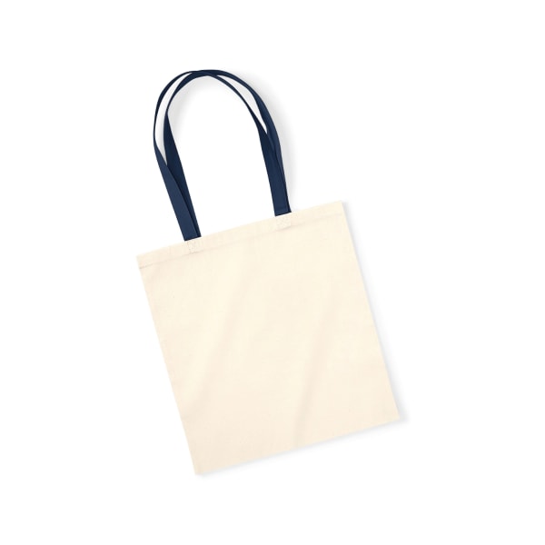 Westford Mill EarthAware Organic Bag For Life Contrast Tote Bag Natural/French Navy One Size
