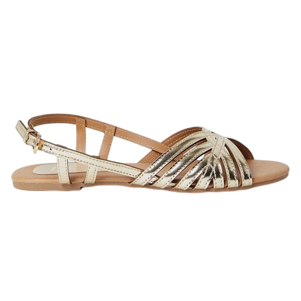 Dorothy Perkins Dam/Dam Lattice Sling Back Platta Sandaler 6 Gold 6 UK