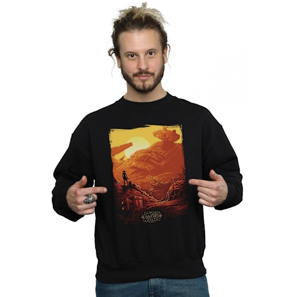 Star Wars: The Force Awakens Herr Sweatshirt med Rey Art Poster L B Black L