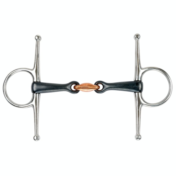 Shires Sweet Iron Lozenge Häst Full Cheek Snaffle Bit 5.5in Bl Black/Silver 5.5in