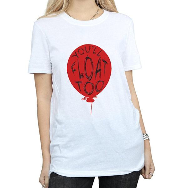 It Dam/Damer Pennywise You´ll Float Too Bomull Boyfriend T- White 3XL