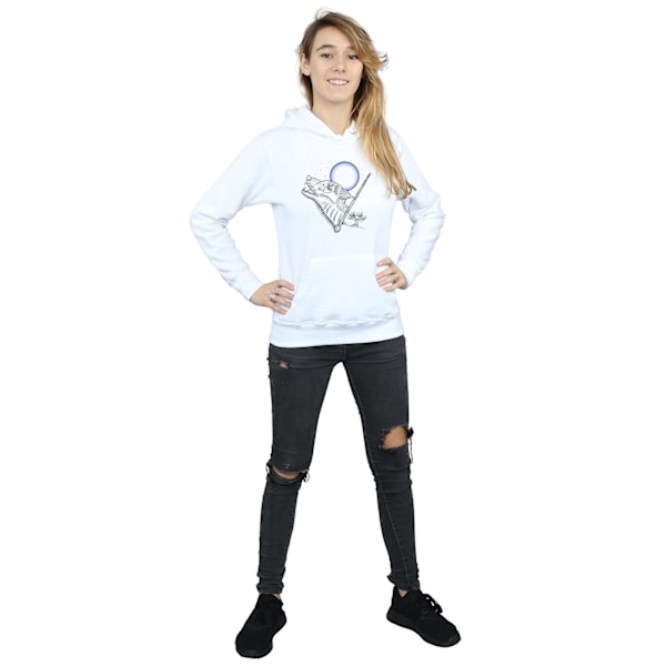 Harry Potter Dam/Kvinnor Vargulv Linjekonst Hoodie M Vit White M