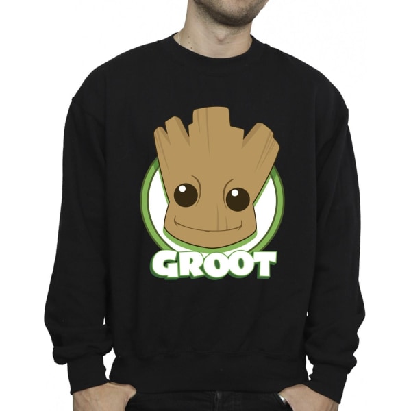 Guardians Of The Galaxy Mens Groot Badge Sweatshirt S Svart Black S
