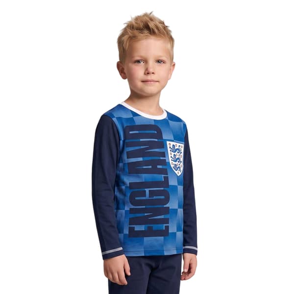 England FA Pojkar Märke Bomull Långt Pyjamasset 11-12 År Blå Blue 11-12 Years