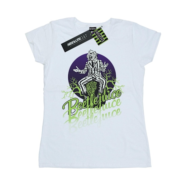 Beetlejuice Dam/Damer Blekt Pose Bomull T-shirt L Vit White L