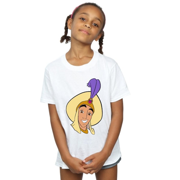 Disney Girls Aladdin Prince Ali Face Bomull T-shirt 9-11 år White 9-11 Years