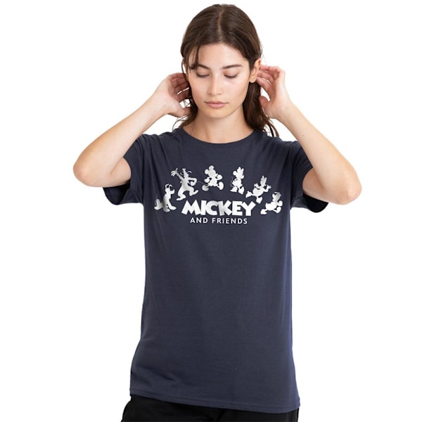 Mickey & Vänner Unisex Vuxen Silhuett T-Shirt L Djup Marinblå Deep Navy L