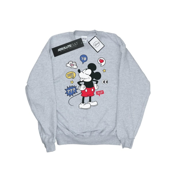 Disney Herr Mickey Mouse Tunga Ut Sweatshirt XXL Sports Grey Sports Grey XXL