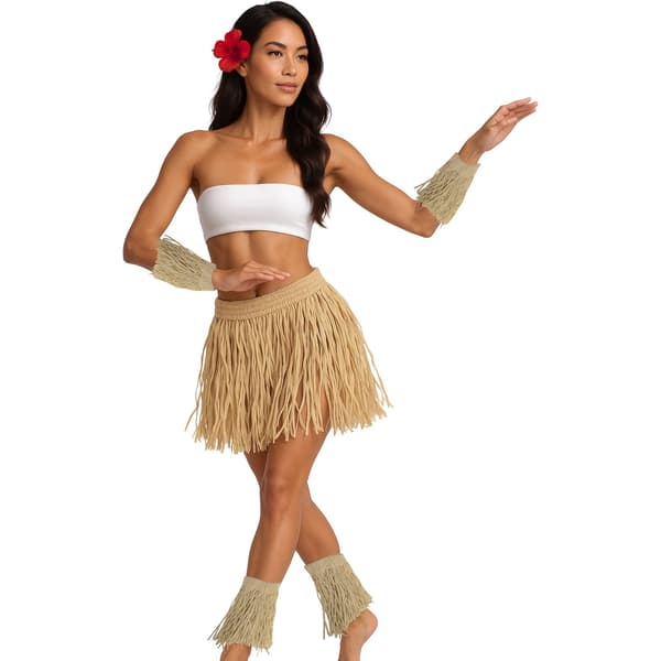Fiestas Guirca Polynesisk Kostymset för Dam/Flickor One Size Be Beige One Size