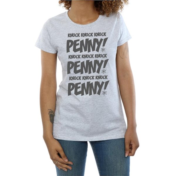 The Big Bang Theory Damkläder Knock Knock Penny Bomull T-shirt Sports Grey L