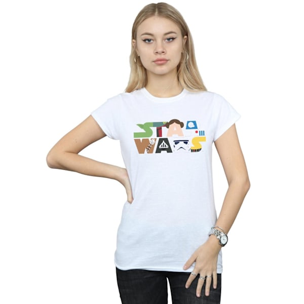 Star Wars Dam/Damtröja med karaktärslogotyp i bomull XL Vit White XL