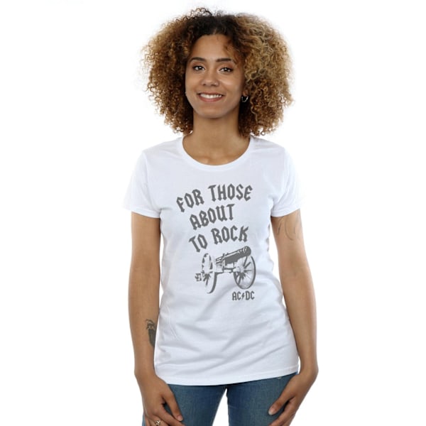 AC/DC Dam/Damer För Dem Som Ska Rocka Cannon Bomull T-shirt White S